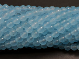 Jade Beads-Aqua Blue, 6mm Round Beads-RainbowBeads