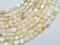 Mother of Pearl Beads, MOP, Creamy White 6-9mm Nugget-RainbowBeads