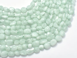 Green Angelite Beads, 6x8mm Nugget Bead-RainbowBeads