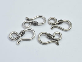 2pcs 925 Sterling Silver S Hook Clasps, S Hook Clasps Connector, 16x8mm-RainbowBeads