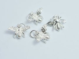 2pcs 925 Sterling Silver Charms, Honey Bee Charms, 14x11mm-RainbowBeads