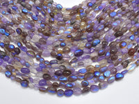 Mystic Coated Super Seven Beads, Cacoxenite Amethyst, AB Coated, 6x8mm Nugget-RainbowBeads
