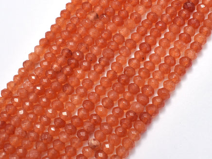 Jade - Orange 4x6mm Faceted Rondelle, 15 Inch-RainbowBeads