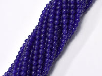 Malaysia Jade - Dark Purple, 4mm (4.4mm), Round-RainbowBeads