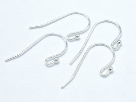 10pcs 925 Sterling Silver Ear Wire, Earring Hook, Fishhook, 18x10mm-RainbowBeads