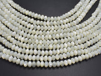 Mother of Pearl, MOP, White, 3.6x5.5mm Rondelle-RainbowBeads