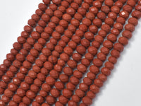 Red Jasper Beads, 4x6mm Faceted Rondelle-RainbowBeads