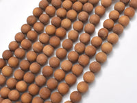 Matte Sandalwood Beads, 8mm (8.2mm) Round-RainbowBeads