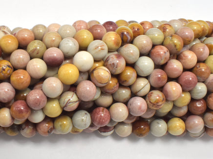 African Agate, 6mm, Round, 15.5 Inch-RainbowBeads