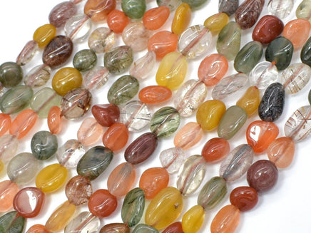 Mixed Rutilated Quartz, Approx 5x7mm Nugget Beads-RainbowBeads