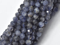 Iolite Beads, 4mm Micro Faceted Round-RainbowBeads