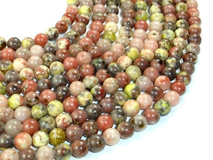 Spicy Jasper Beads, Plum Blossom Jasper, 6mm Round Beads-RainbowBeads
