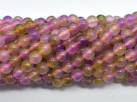 Jade - Purple & Light Green 6mm Round-RainbowBeads