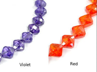 Cubic Zirconia Beads, CZ beads, 6 x 6 mm Faceted Diamond Beads, 6 Inch, 1 strand, 20 beads, Hole 0.8 mm, A quality (DI0606)-RainbowBeads