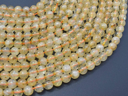 Citrine Beads, 6mm(6.2mm) Round Beads-RainbowBeads