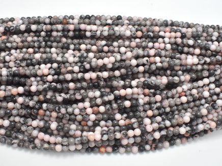 Pink Zebra Jasper, 4mm Round Beads-RainbowBeads