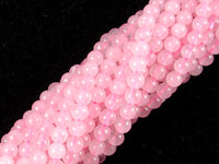 Rose Quartz Beads, 4mm (4.5mm) Round Beads-RainbowBeads