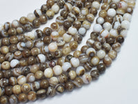 Banded Agate, Striped Agate, Brown, 6mm Round-RainbowBeads