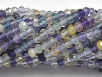 Fluorite Beads, Rainbow Fluorite, 2.3x3.2mm Micro Faceted Rondelle-RainbowBeads