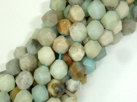 Amazonite Beads, 10mm Star Cut Faceted Round Beads-RainbowBeads