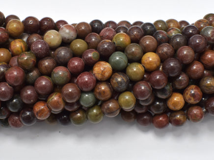 Picasso Jasper Beads, 6mm Round Beads-RainbowBeads