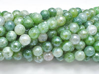 Mystic Coated Fire Agate- Green, 8mm Faceted-RainbowBeads