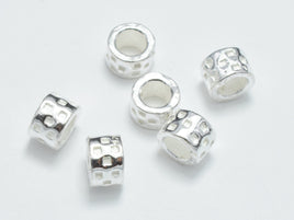 8pcs 925 Sterling Silver Beads, 4.5x3mm Tube Beads, Big Hole Beads, Spacer Beads-RainbowBeads