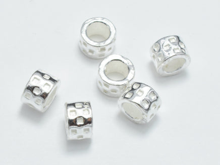 8pcs 925 Sterling Silver Beads, 4.5x3mm Tube Beads, Big Hole Beads, Spacer Beads-RainbowBeads