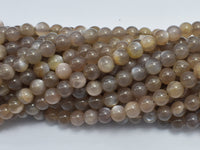 Gray Moonstone Beads, 6mm, Round Beads-RainbowBeads