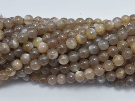 Gray Moonstone Beads, 6mm, Round Beads-RainbowBeads