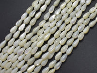 Mother of Pearl, MOP, White, 5x9mm Teardrop-RainbowBeads