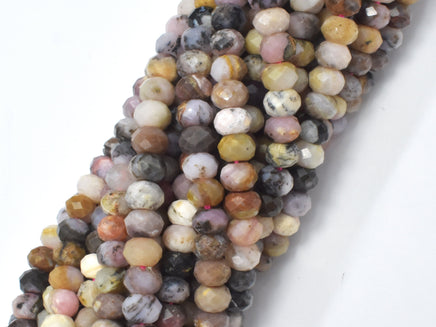 Pink Opal, 4x6mm Faceted Rondelle-RainbowBeads