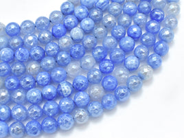 Mystic Coated Fire Agate- Blue, 8mm Faceted-RainbowBeads