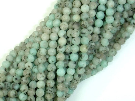 Matte Sesame Jasper Beads, Kiwi Jasper, 4mm (4.5mm) Round Beads-RainbowBeads