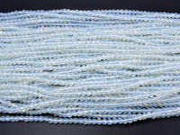 White Opalite Beads, 4mm Faceted Round Beads-RainbowBeads