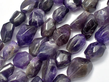 Amethyst, Approx 12 x (12-18) mm Faceted Nugget Beads-RainbowBeads