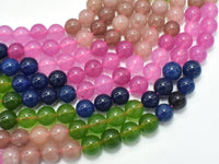 Jade - Multi Color, 8mm, Round, 15 Inch-RainbowBeads