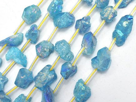 Raw Quartz - AB Coated Sea Blue, Approx. 9x12mm Nugget-RainbowBeads