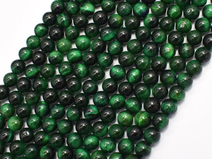 Tiger Eye-Green 6mm Round-Rainbow Beads