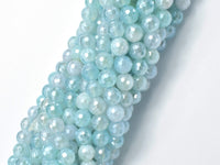 Mystic Coated Agate-Light Blue, 6mm Faceted Round-RainbowBeads