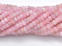 Madagascar Rose Quartz Beads, 4x6mm (3.5x5.5mm) Faceted Rondelle-RainbowBeads