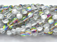 Mystic Aura Quartz-Silver, Rainbow, 8mm Round-RainbowBeads