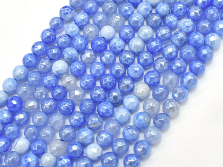 Mystic Coated Fire Agate- Blue, 6mm Faceted-RainbowBeads