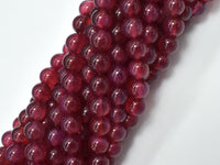 Fuchsia Agate Beads, 8mm Round Beads-RainbowBeads