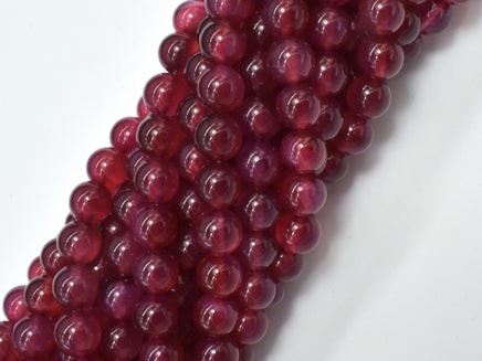 Fuchsia Agate Beads, 8mm Round Beads-RainbowBeads