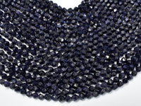 Blue Goldstone Beads, 6mm (5.5mm) Star Cut Faceted 13.5 Inch-RainbowBeads
