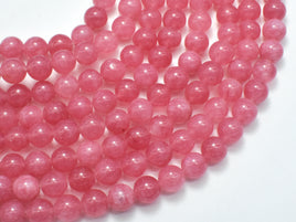 Jade Beads-Rose Pink, 8mm Round Beads-RainbowBeads