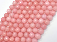 Jade-Pink, 8mm (7.8mm) Faceted Round-RainbowBeads