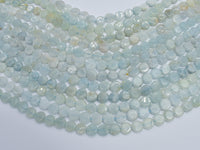 Aquamarine 8.5-9.5mm Coin Beads-RainbowBeads