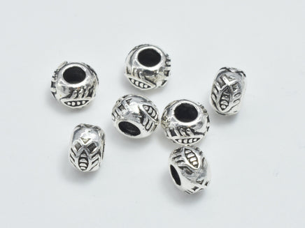 6pcs 925 Sterling Silver Beads-Antique Silver, 5mm Rondelle-RainbowBeads